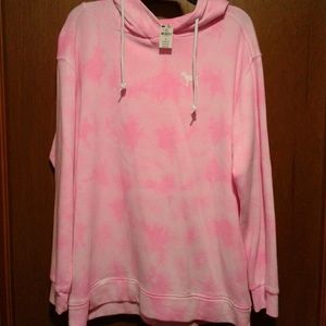 NWT PINK! Tie Dye pastel pink hoodie in L